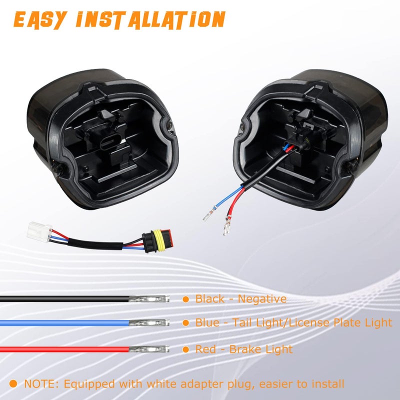 NTHREEAUTO Smoked LED Rear Tail Light Motorcycle Taillights Brake Driving Compatible with Harley Dyna Road King Electra Glide Street Bob Touring - Image 5